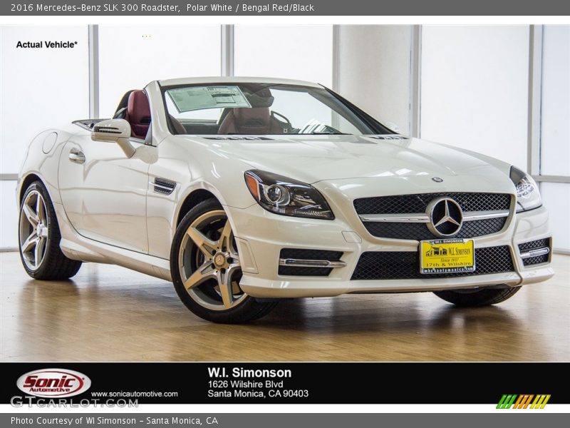 Polar White / Bengal Red/Black 2016 Mercedes-Benz SLK 300 Roadster