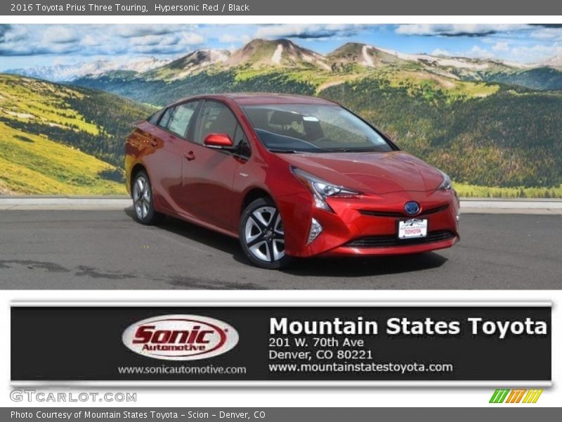 Hypersonic Red / Black 2016 Toyota Prius Three Touring