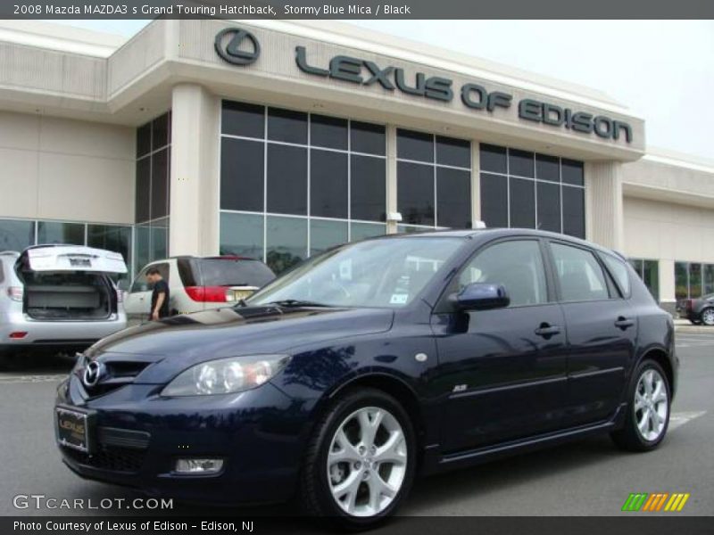 Stormy Blue Mica / Black 2008 Mazda MAZDA3 s Grand Touring Hatchback