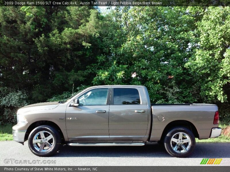 Austin Tan Pearl / Light Pebble Beige/Bark Brown 2009 Dodge Ram 1500 SLT Crew Cab 4x4