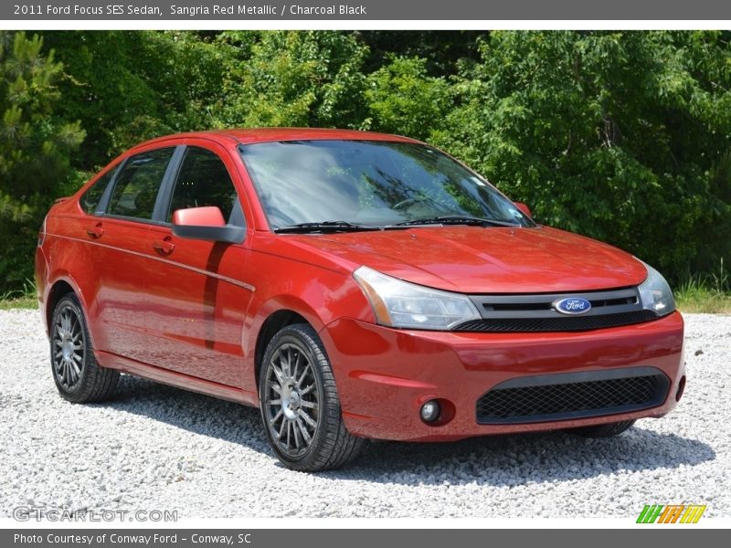 Sangria Red Metallic / Charcoal Black 2011 Ford Focus SES Sedan