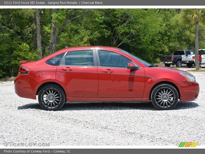 Sangria Red Metallic / Charcoal Black 2011 Ford Focus SES Sedan