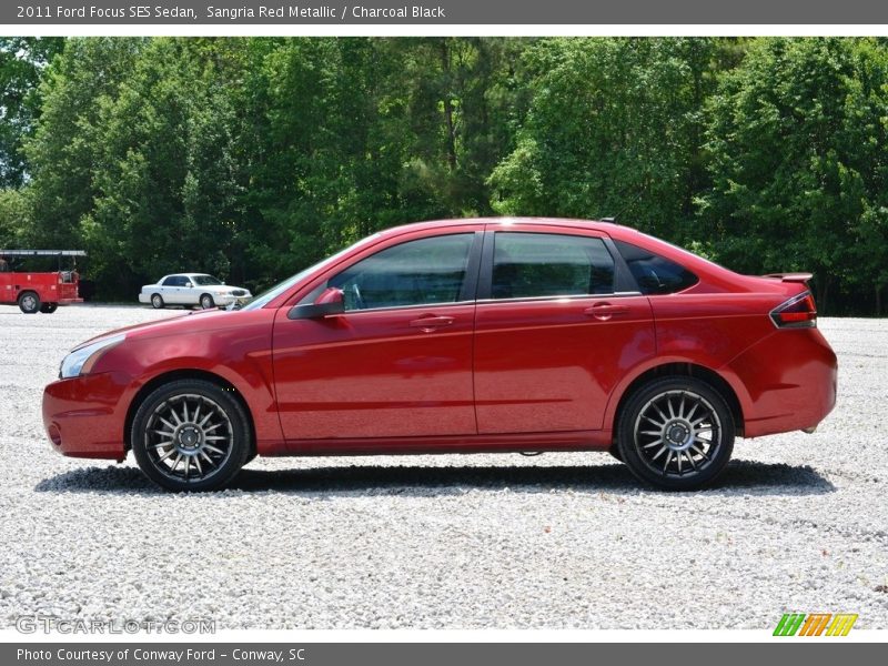 Sangria Red Metallic / Charcoal Black 2011 Ford Focus SES Sedan