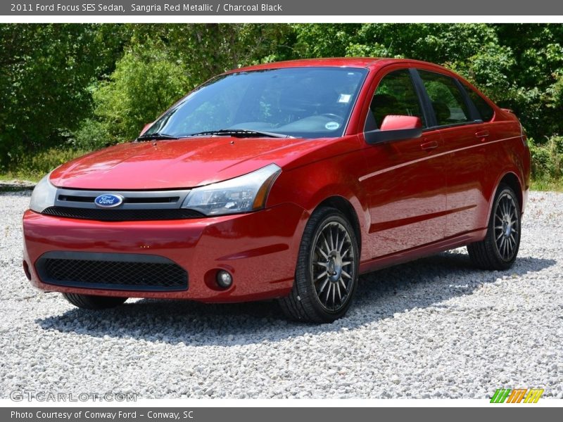 Sangria Red Metallic / Charcoal Black 2011 Ford Focus SES Sedan