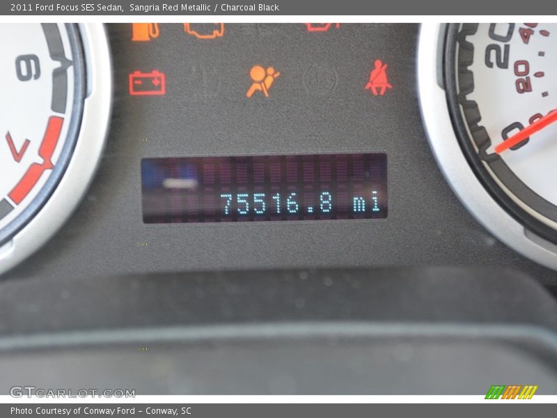 Sangria Red Metallic / Charcoal Black 2011 Ford Focus SES Sedan