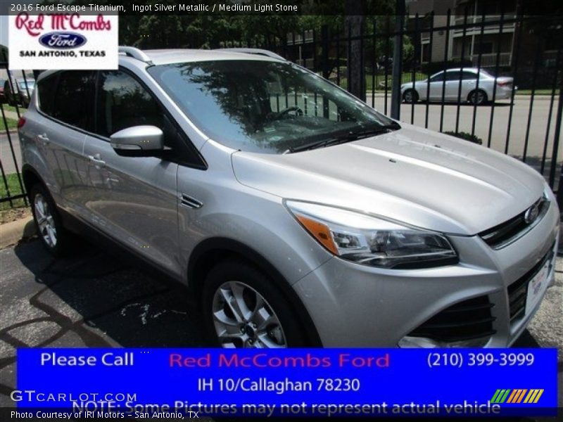 Ingot Silver Metallic / Medium Light Stone 2016 Ford Escape Titanium