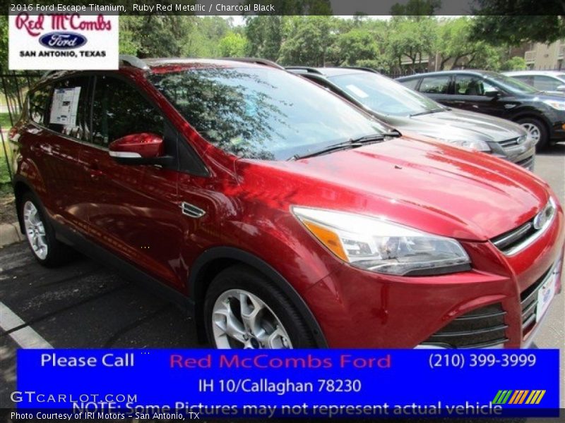 Ruby Red Metallic / Charcoal Black 2016 Ford Escape Titanium