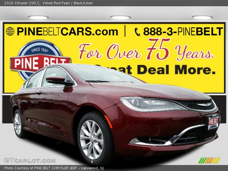 Velvet Red Pearl / Black/Linen 2016 Chrysler 200 C