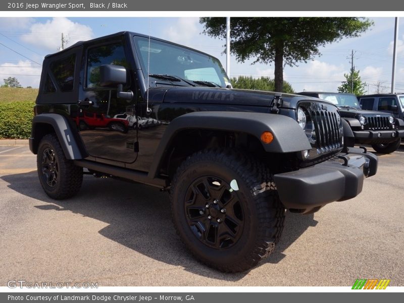Black / Black 2016 Jeep Wrangler Sport