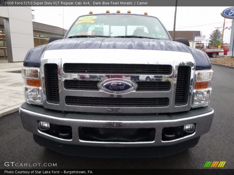 Dark Blue Pearl Metallic / Camel 2008 Ford F250 Super Duty XLT Regular Cab 4x4