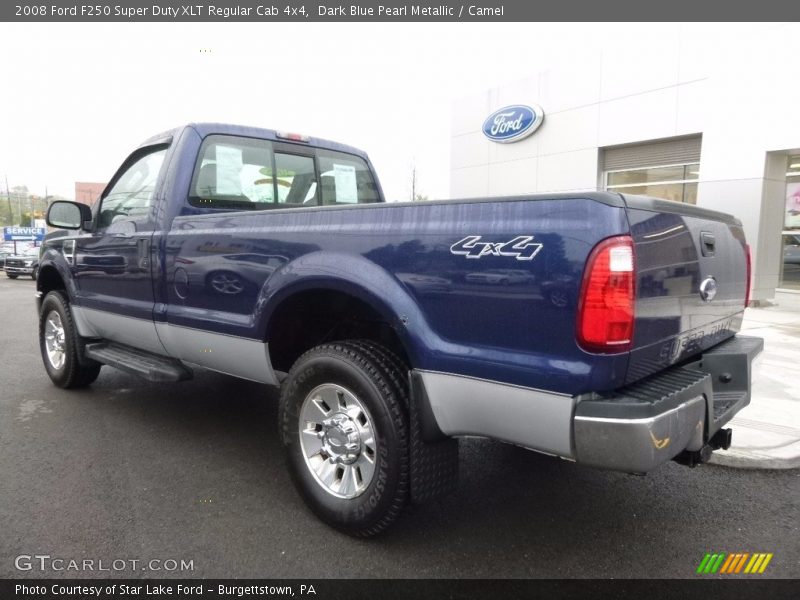 Dark Blue Pearl Metallic / Camel 2008 Ford F250 Super Duty XLT Regular Cab 4x4
