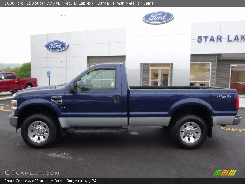 Dark Blue Pearl Metallic / Camel 2008 Ford F250 Super Duty XLT Regular Cab 4x4