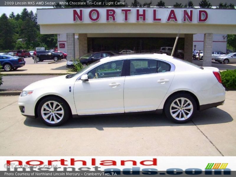 White Chocolate Tri-Coat / Light Camel 2009 Lincoln MKS AWD Sedan