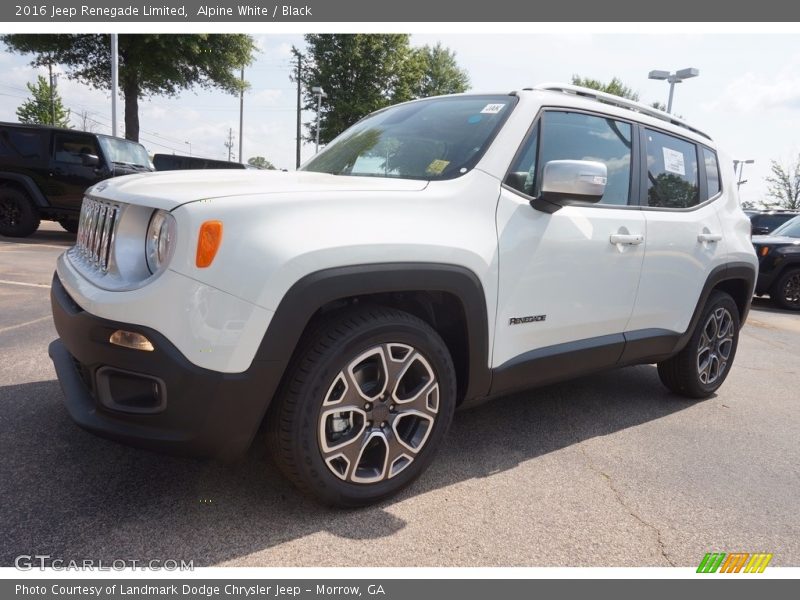 Alpine White / Black 2016 Jeep Renegade Limited