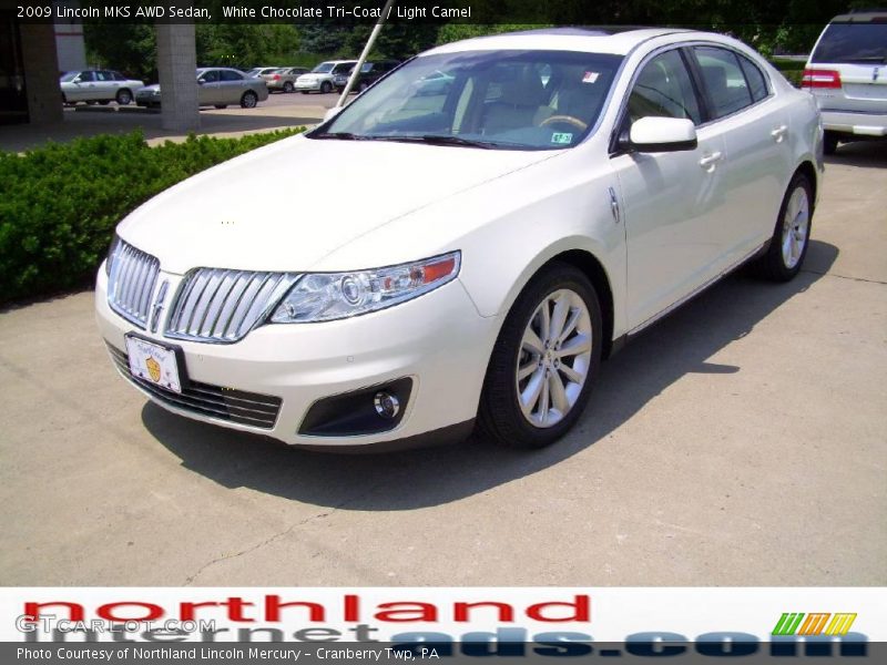 White Chocolate Tri-Coat / Light Camel 2009 Lincoln MKS AWD Sedan