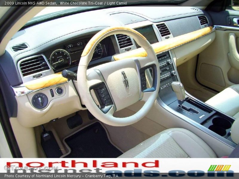 White Chocolate Tri-Coat / Light Camel 2009 Lincoln MKS AWD Sedan