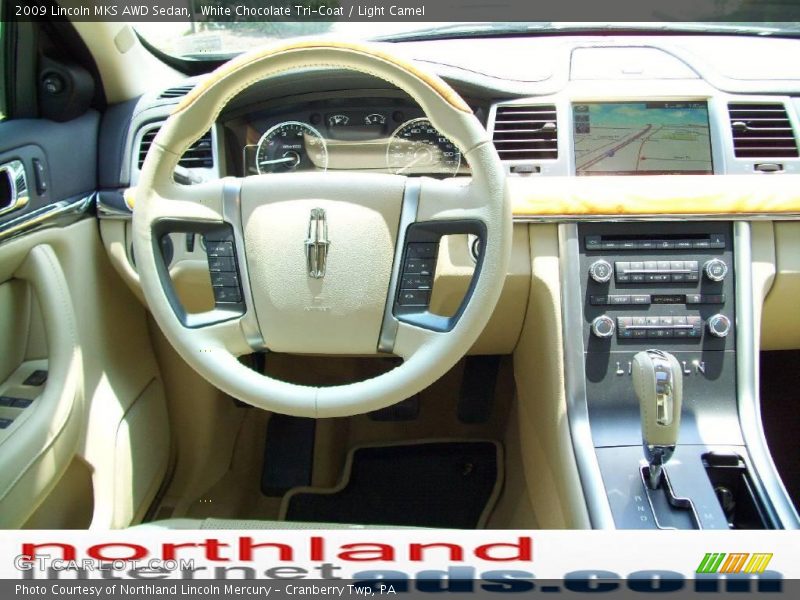 White Chocolate Tri-Coat / Light Camel 2009 Lincoln MKS AWD Sedan