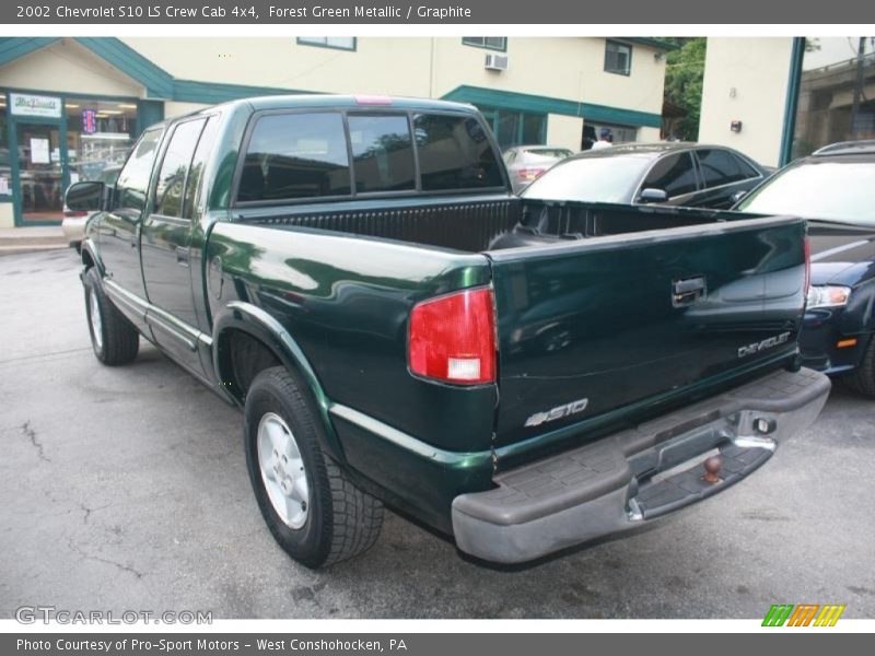 Forest Green Metallic / Graphite 2002 Chevrolet S10 LS Crew Cab 4x4