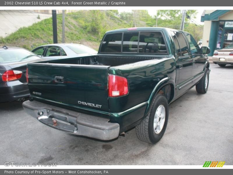 Forest Green Metallic / Graphite 2002 Chevrolet S10 LS Crew Cab 4x4