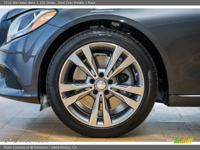 Steel Grey Metallic / Black 2016 Mercedes-Benz C 300 Sedan