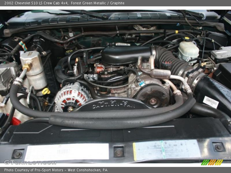 Forest Green Metallic / Graphite 2002 Chevrolet S10 LS Crew Cab 4x4