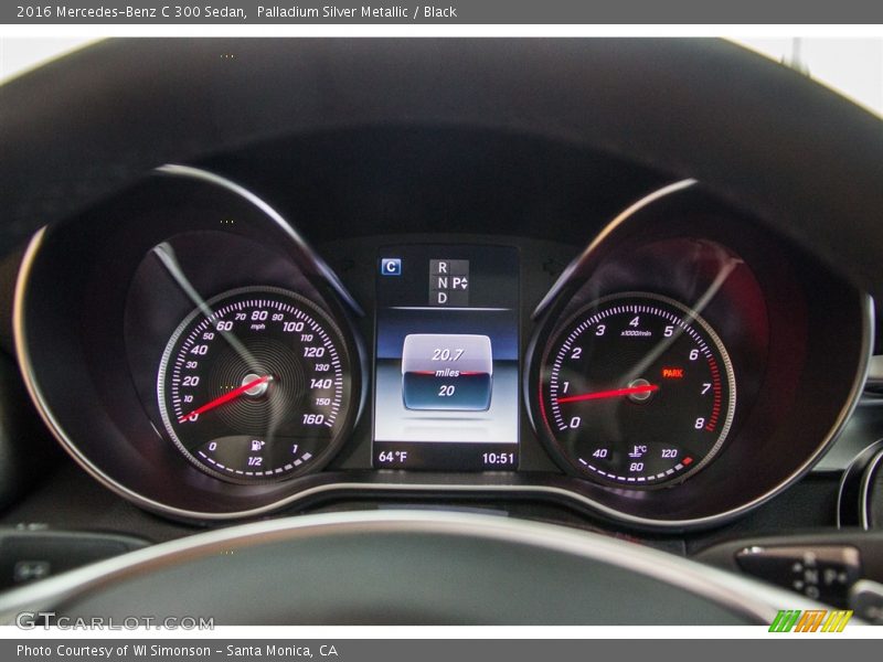Palladium Silver Metallic / Black 2016 Mercedes-Benz C 300 Sedan