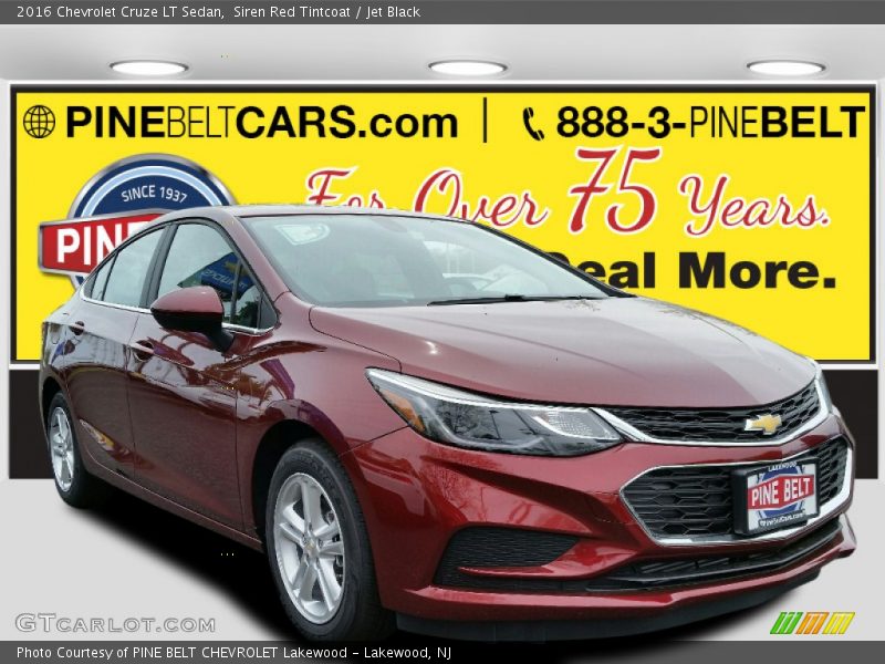 Siren Red Tintcoat / Jet Black 2016 Chevrolet Cruze LT Sedan