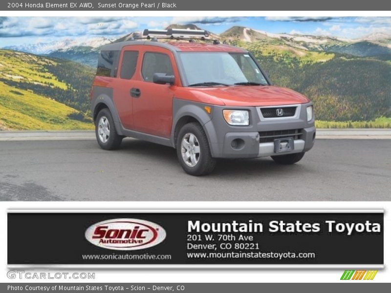Sunset Orange Pearl / Black 2004 Honda Element EX AWD