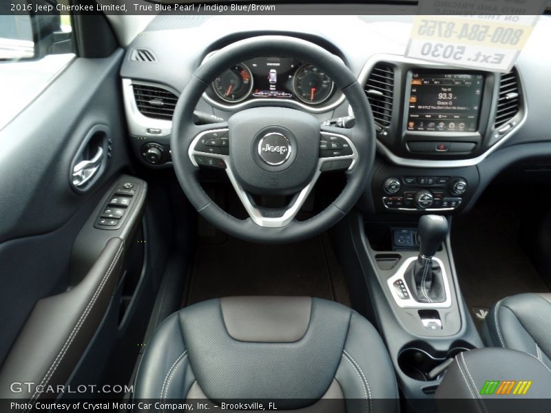 True Blue Pearl / Indigo Blue/Brown 2016 Jeep Cherokee Limited