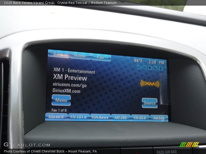 Crystal Red Tintcoat / Medium Titanium 2016 Buick Verano Verano Group