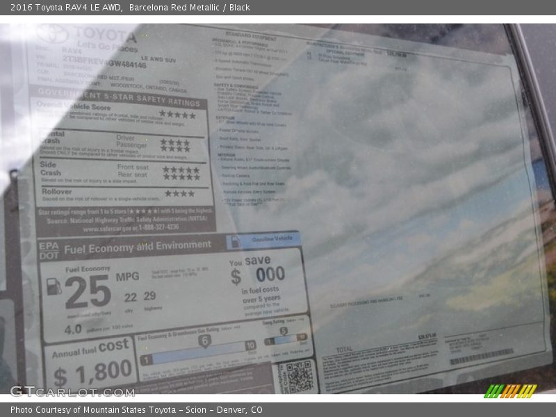 Barcelona Red Metallic / Black 2016 Toyota RAV4 LE AWD