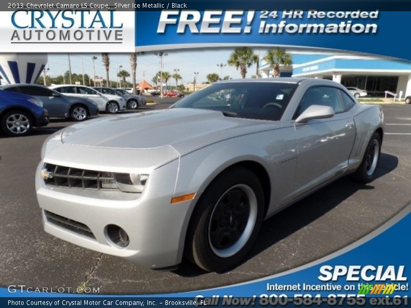 Silver Ice Metallic / Black 2013 Chevrolet Camaro LS Coupe