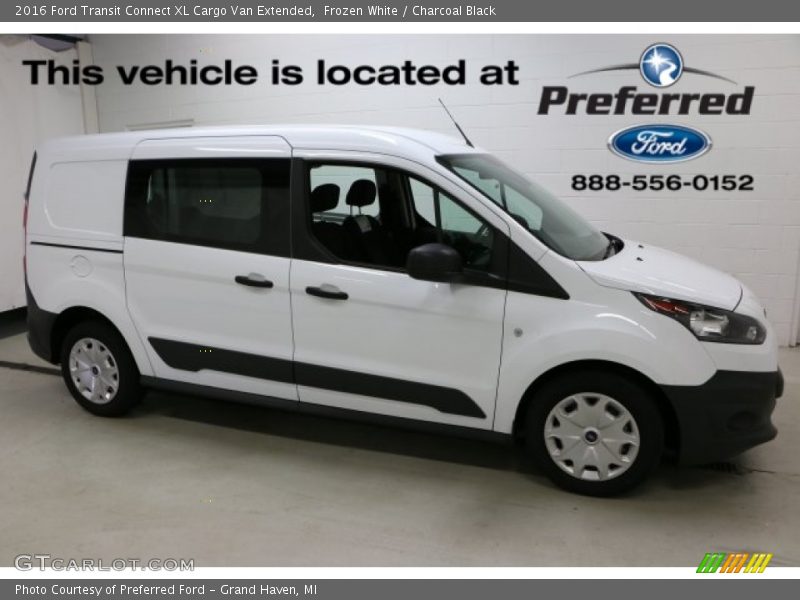 Frozen White / Charcoal Black 2016 Ford Transit Connect XL Cargo Van Extended