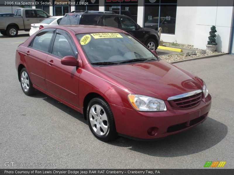 Radiant Red / Beige 2006 Kia Spectra EX Sedan
