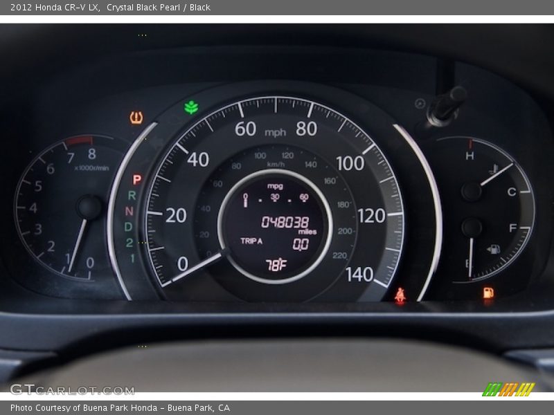 Crystal Black Pearl / Black 2012 Honda CR-V LX