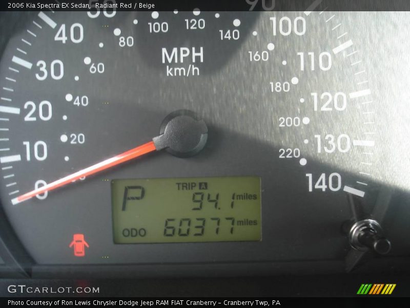 Radiant Red / Beige 2006 Kia Spectra EX Sedan