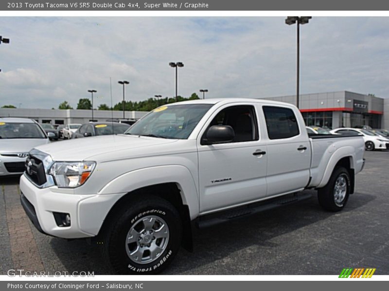 Super White / Graphite 2013 Toyota Tacoma V6 SR5 Double Cab 4x4