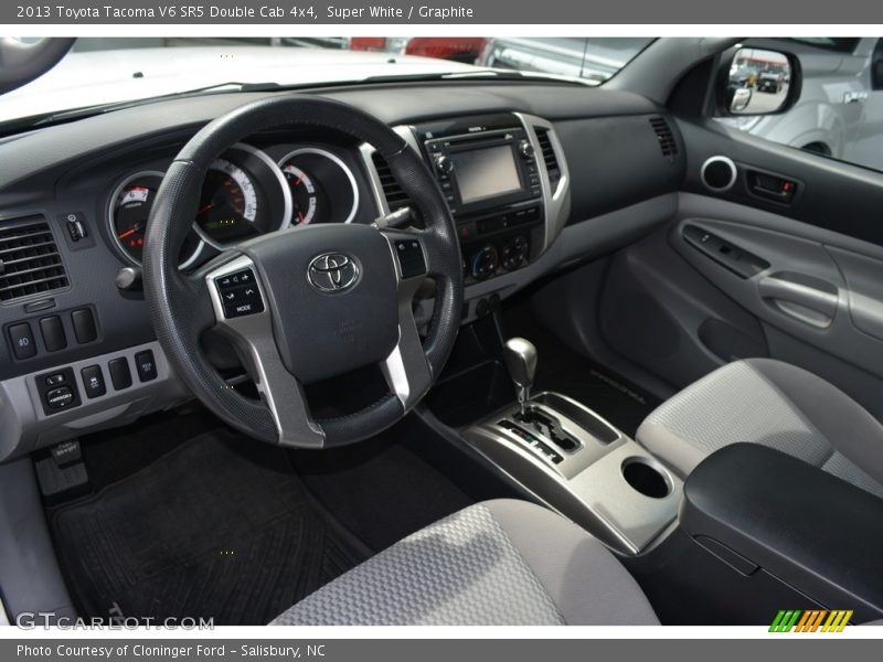 Super White / Graphite 2013 Toyota Tacoma V6 SR5 Double Cab 4x4