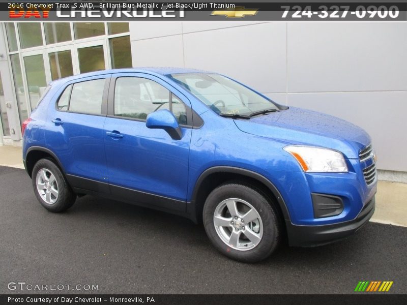 Brilliant Blue Metallic / Jet Black/Light Titanium 2016 Chevrolet Trax LS AWD