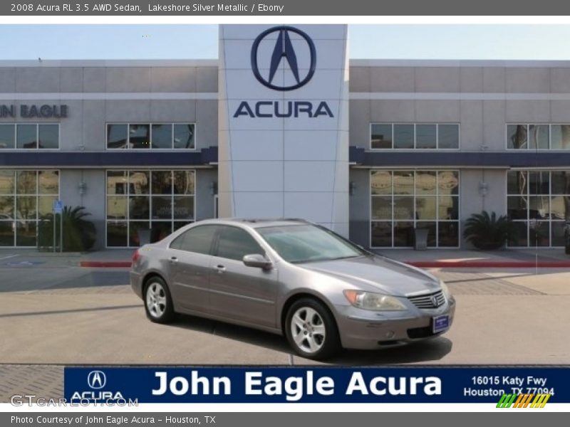 Lakeshore Silver Metallic / Ebony 2008 Acura RL 3.5 AWD Sedan