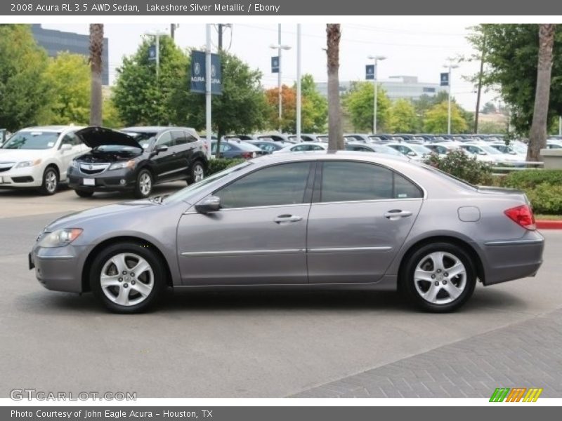Lakeshore Silver Metallic / Ebony 2008 Acura RL 3.5 AWD Sedan