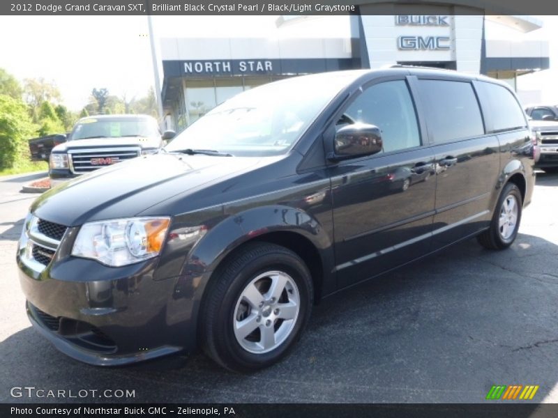 Brilliant Black Crystal Pearl / Black/Light Graystone 2012 Dodge Grand Caravan SXT