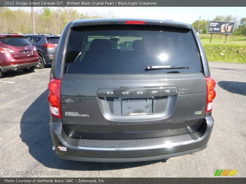 Brilliant Black Crystal Pearl / Black/Light Graystone 2012 Dodge Grand Caravan SXT