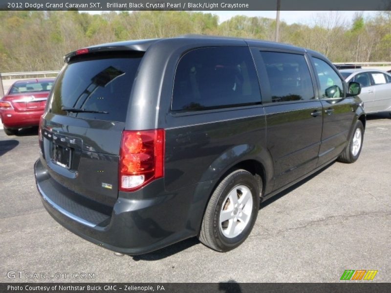 Brilliant Black Crystal Pearl / Black/Light Graystone 2012 Dodge Grand Caravan SXT