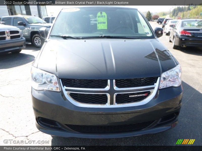 Brilliant Black Crystal Pearl / Black/Light Graystone 2012 Dodge Grand Caravan SXT