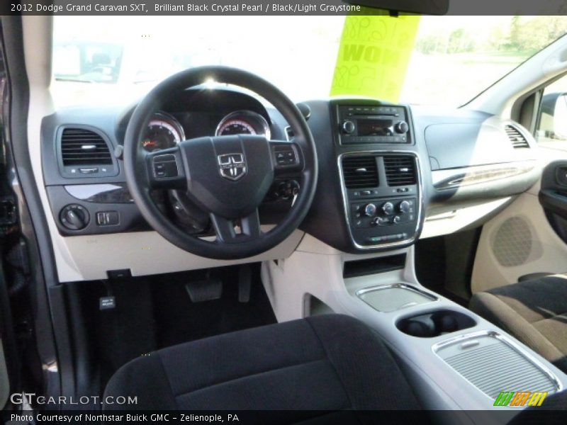 Brilliant Black Crystal Pearl / Black/Light Graystone 2012 Dodge Grand Caravan SXT