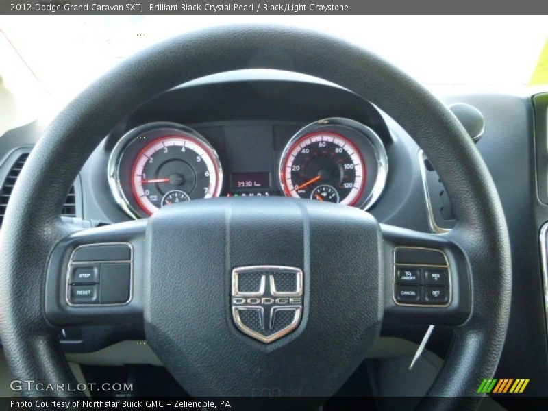 Brilliant Black Crystal Pearl / Black/Light Graystone 2012 Dodge Grand Caravan SXT