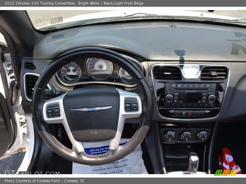 Bright White / Black/Light Frost Beige 2013 Chrysler 200 Touring Convertible