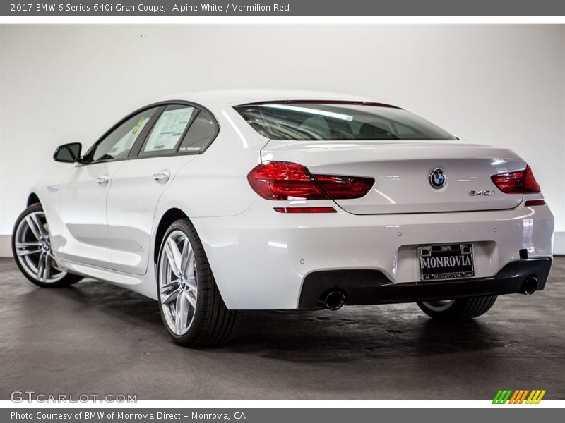 Alpine White / Vermilion Red 2017 BMW 6 Series 640i Gran Coupe