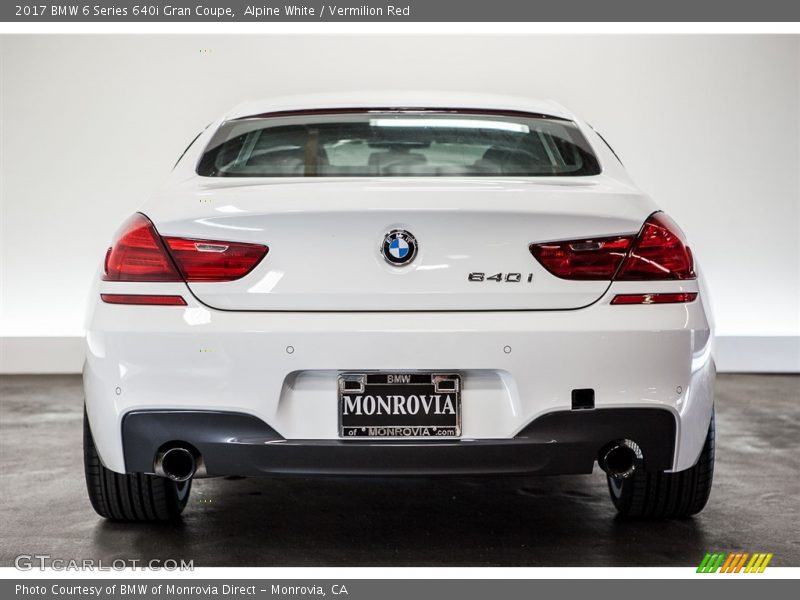 Alpine White / Vermilion Red 2017 BMW 6 Series 640i Gran Coupe